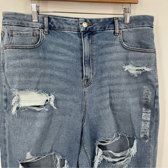 AEO 16 Curvy Mom stretch Jeans distressed destructed ripped 4178 - Picture 5 of 13